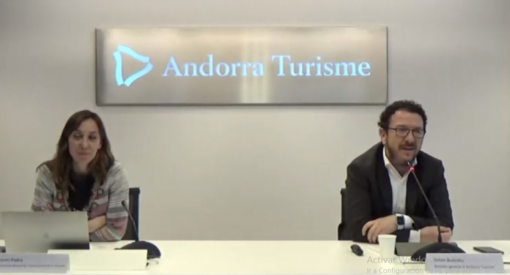 La roda de premsa telemàtica que ha ofert Andorra Turisme.